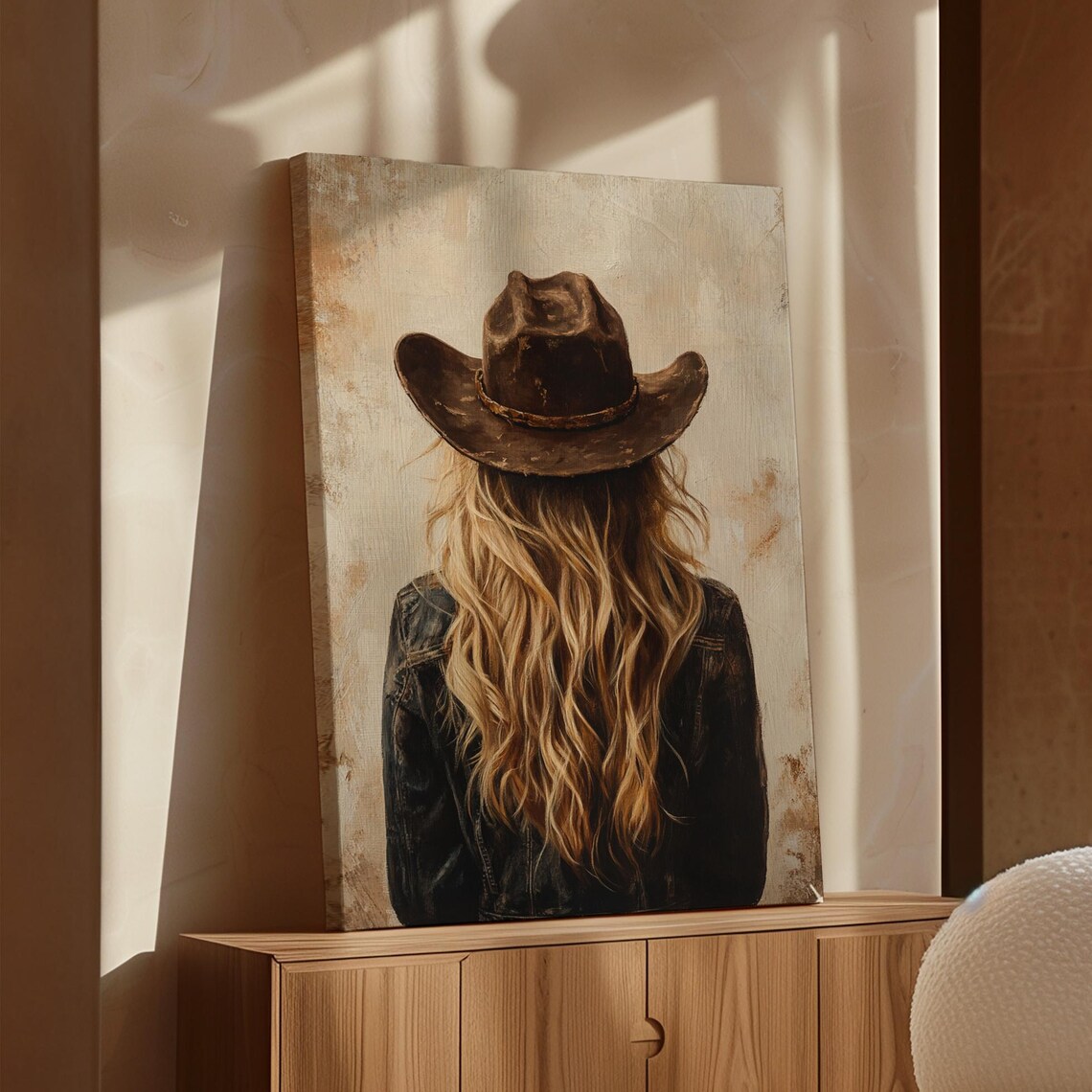 Western Cowgirl Poster, Rustic Vintage Country Decor