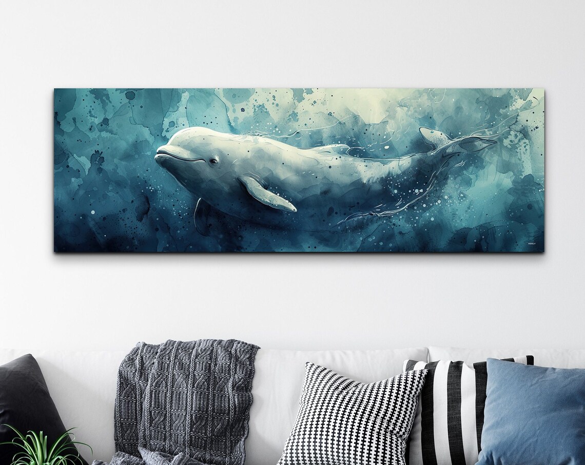 Panoramic Beluga Whale Wall Art