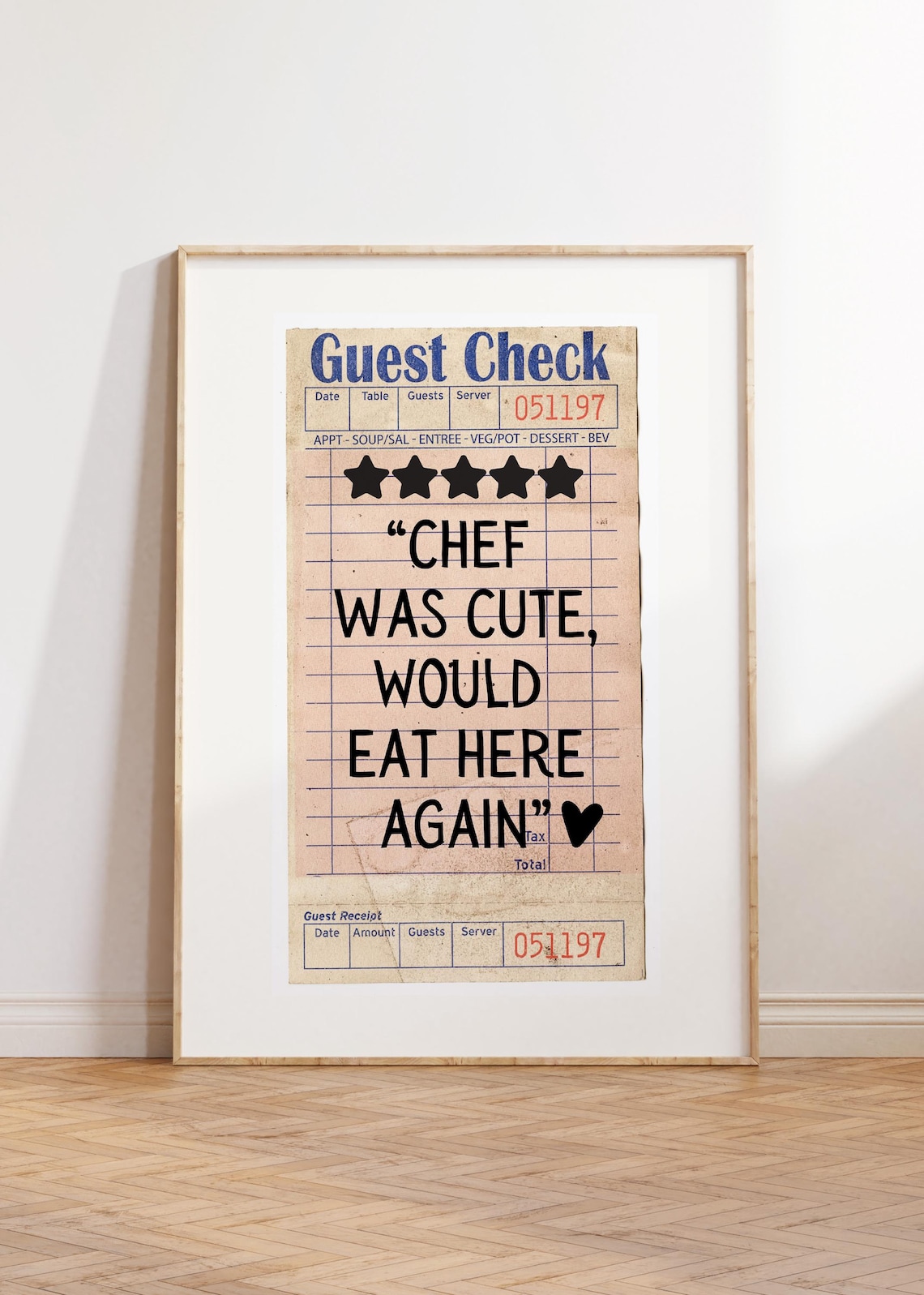 Guest Check Chef Was Cute Kitchen Decor, Poster - Image 4