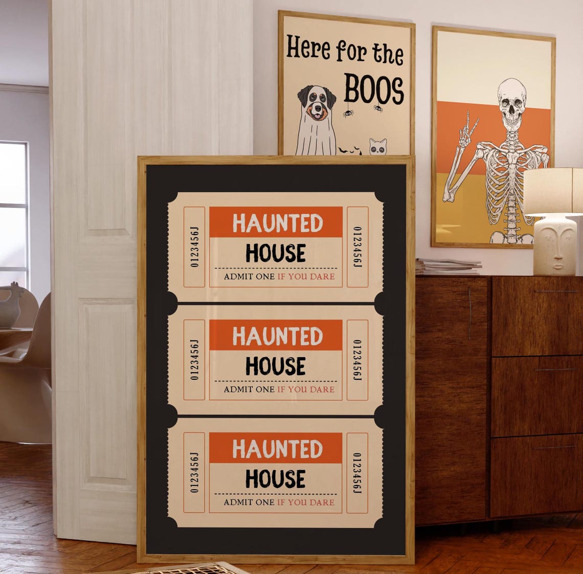 Haunted House Drink Ticket Vintage Halloween Poster - Image 4