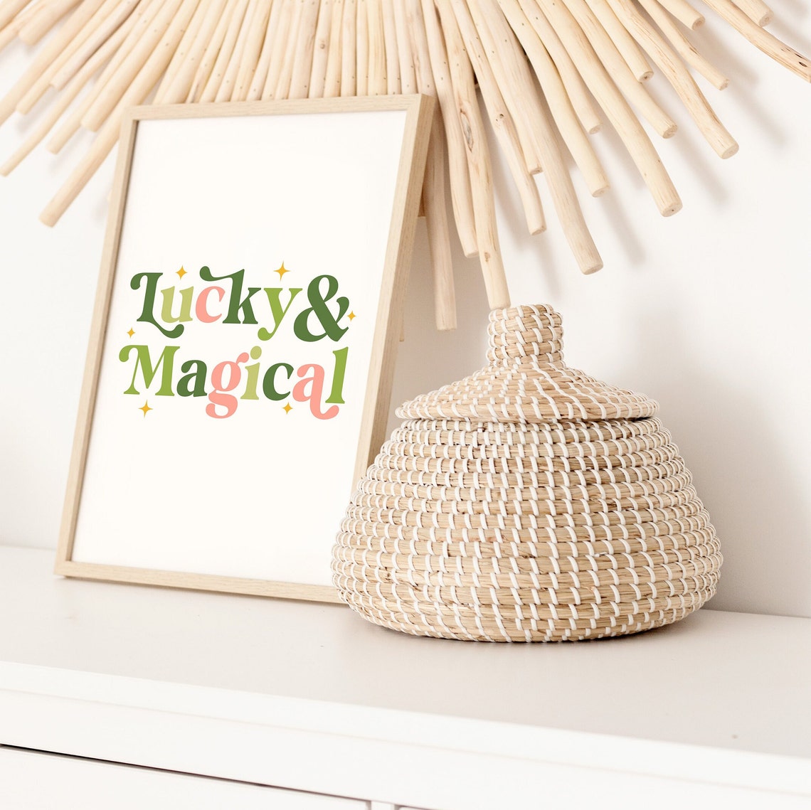 Lucky and Magical Colorful Typography Retro Stars Saint Patrick Poster - Image 3