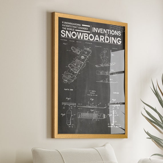 Snowboarding Patent Poster, Sports Invention Art Print
