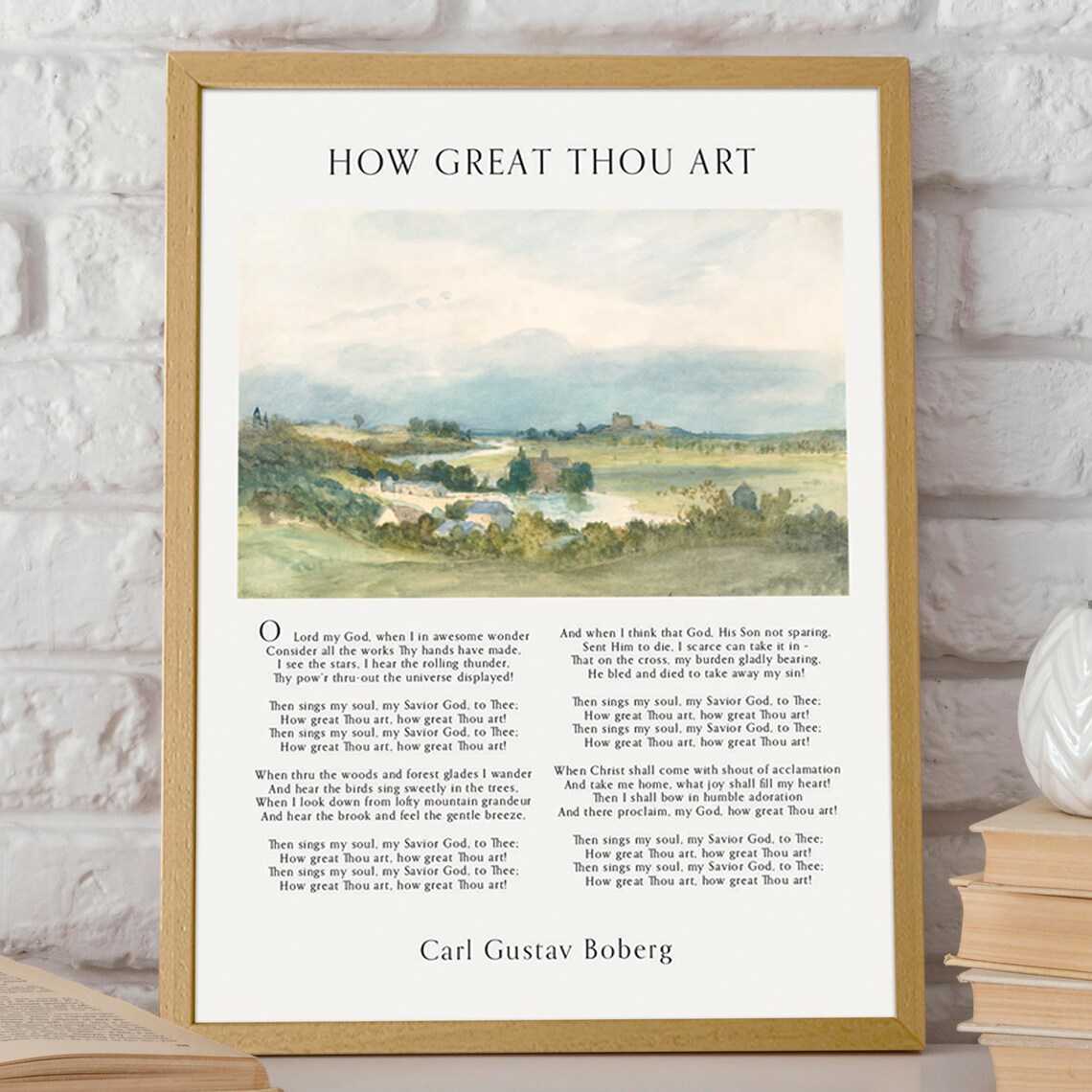 How Great Thou Art Hymn Music Sheet Poster Print - Image 2