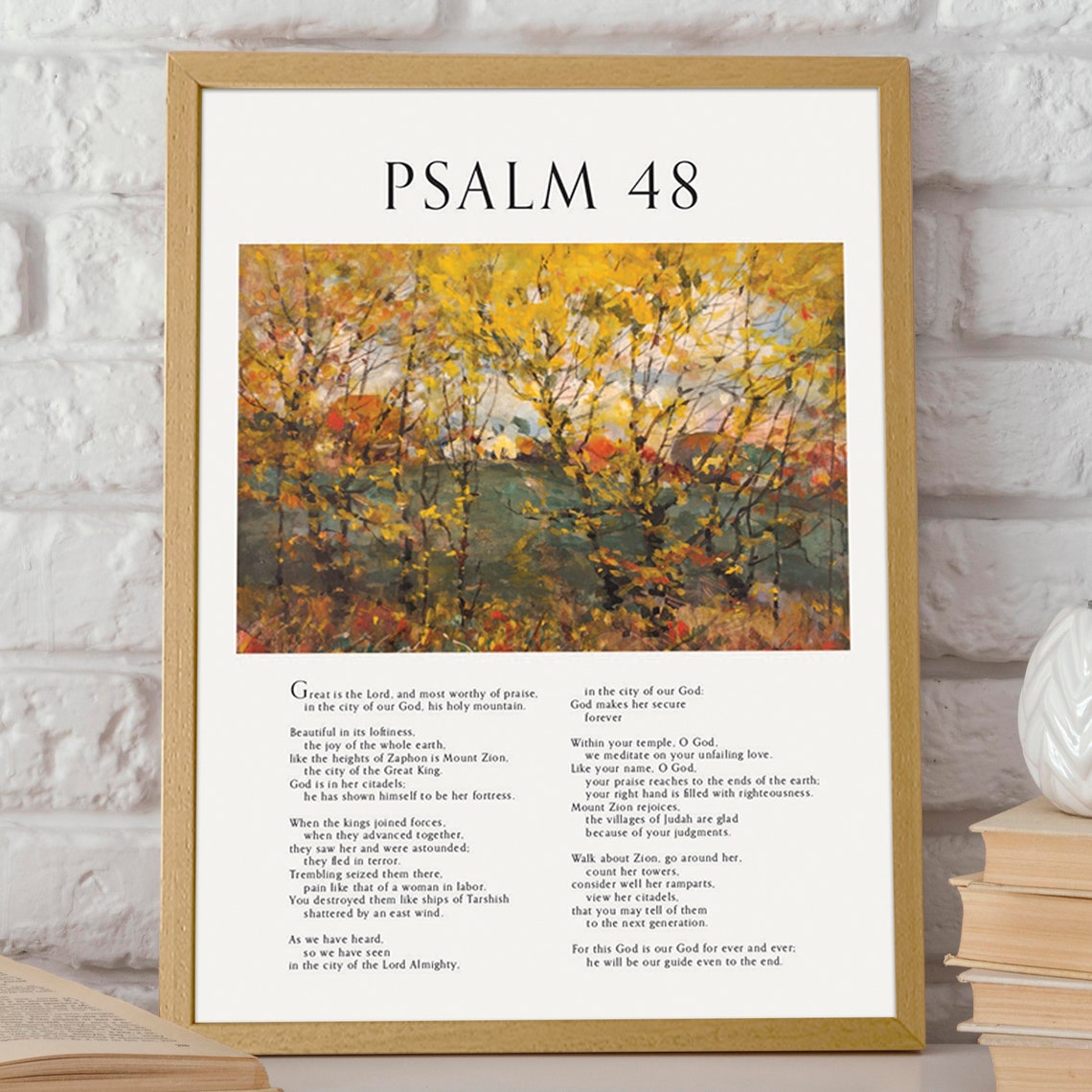 Psalm 48 Wall Art Bible Verses Poster Inspirational Scripture Christian Wall Decor Thoughtful Religious Gifts For Prayer Room Sanctity - Image 2
