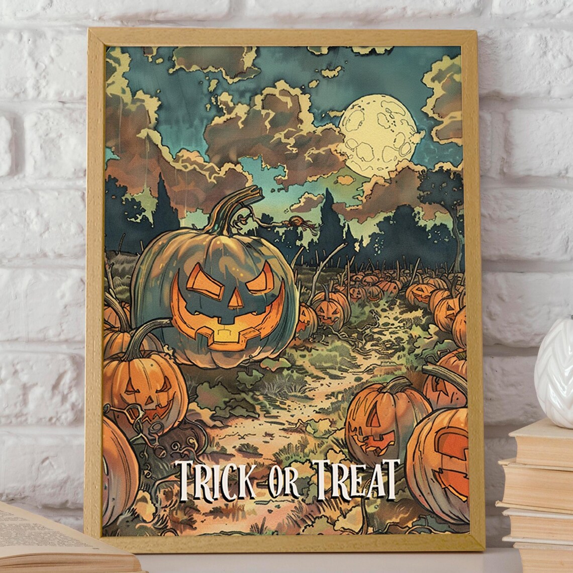 Trick Or Treat Spooky Pumpkin Patch, Halloween Poster - Image 2