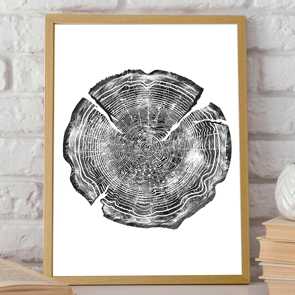 Tree Ring Vintage Black And White Poster Print - Image 2