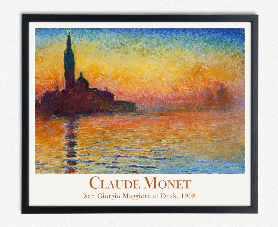 Monet Dusk In Venice Modern Oil Painting San Giorgio Maggiore At Dusk By Claude Monet Expressionist Painting French Art French Painting
