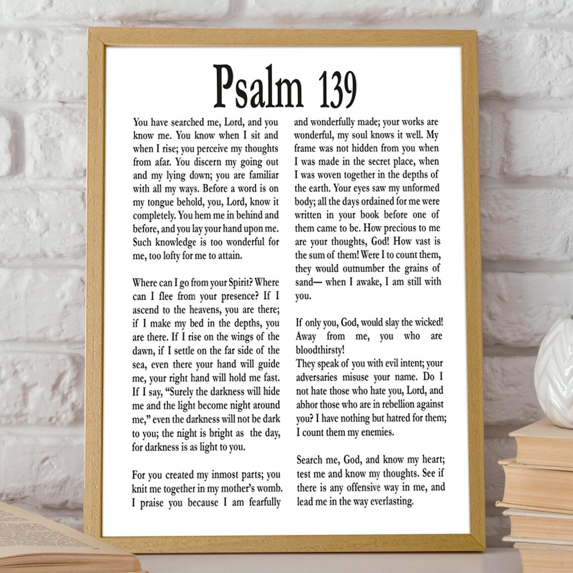 Psalm 139 Biblical Wall Art, Scripture Art Print