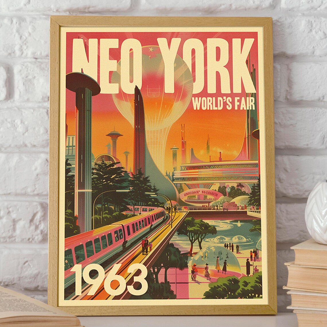 Retro Futuristic New York Worlds Fair, Sci Fi Exhibition - Image 2