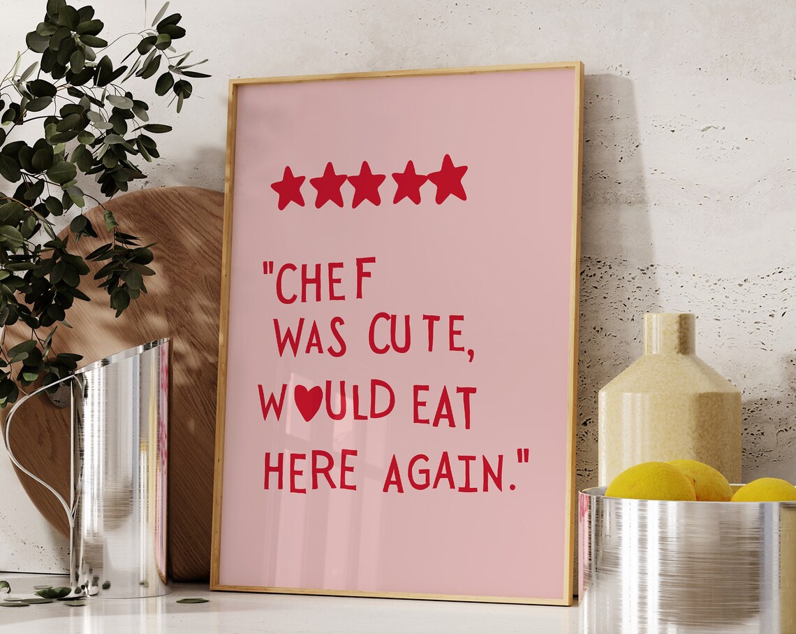 Chef Was Cute Poster, Funny Kitchen Decor - Image 2
