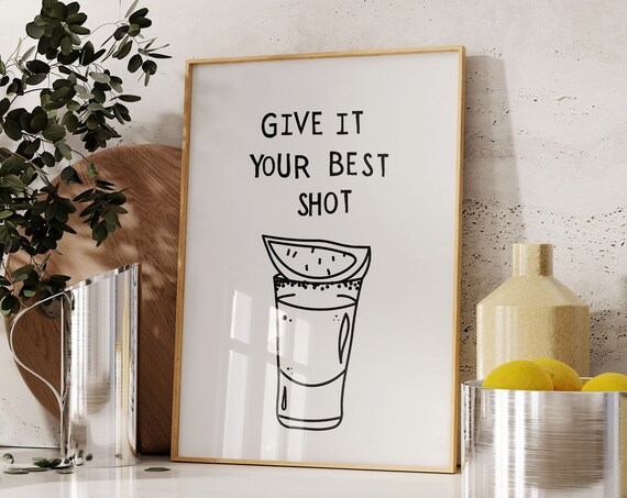 Bar Art Print Liquor Poster, Modern Bar Cart