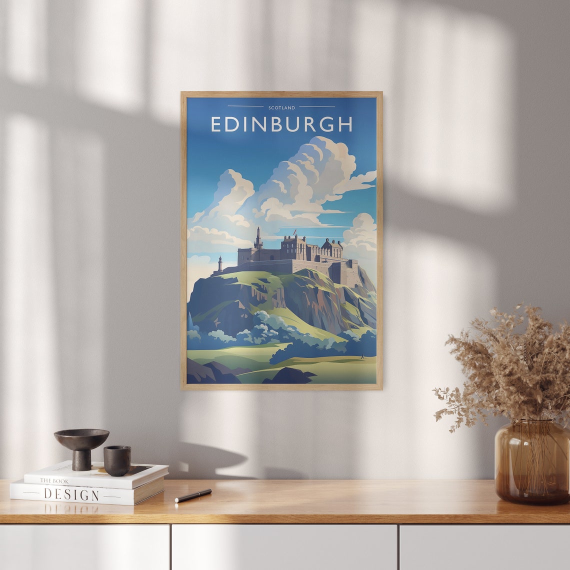 Edinburgh Scotland Castle On Rocky Crag Skyline Travel Poster - Image 5