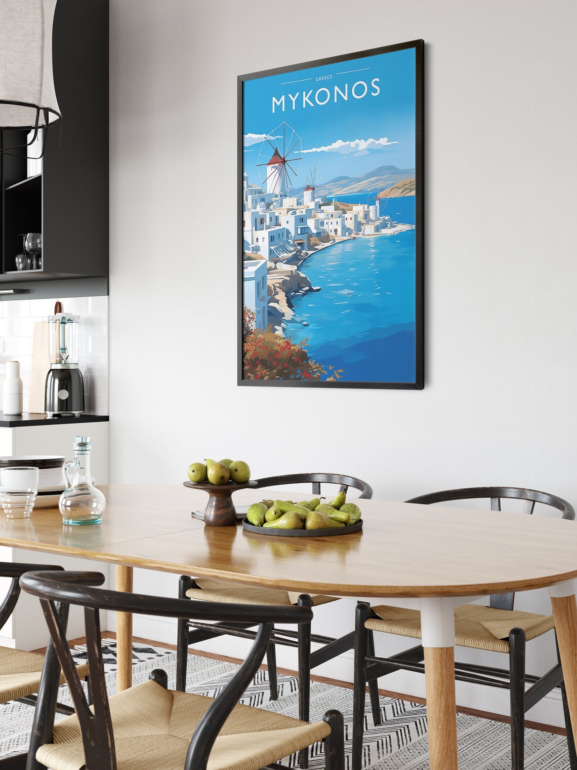 Mykonos Travel Print Art Mykonos Travel Poster Gift Mykonos Travel Art Decor Greece Artwork Greece Travel Art Mykonos Travel Wall Art Print - Image 6