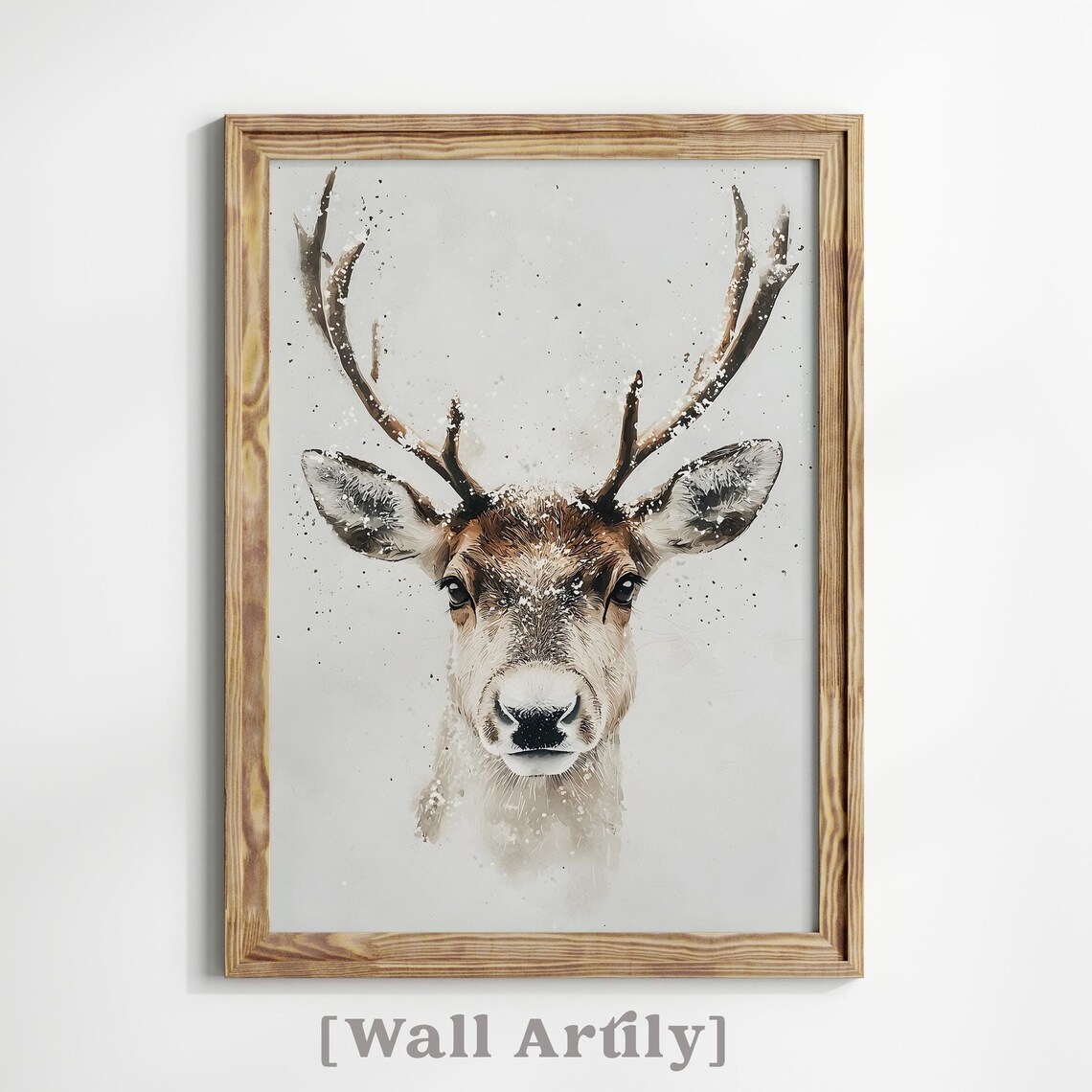 Watercolor Reindeer Christmas Wall Art, Xmas Print - Image 7