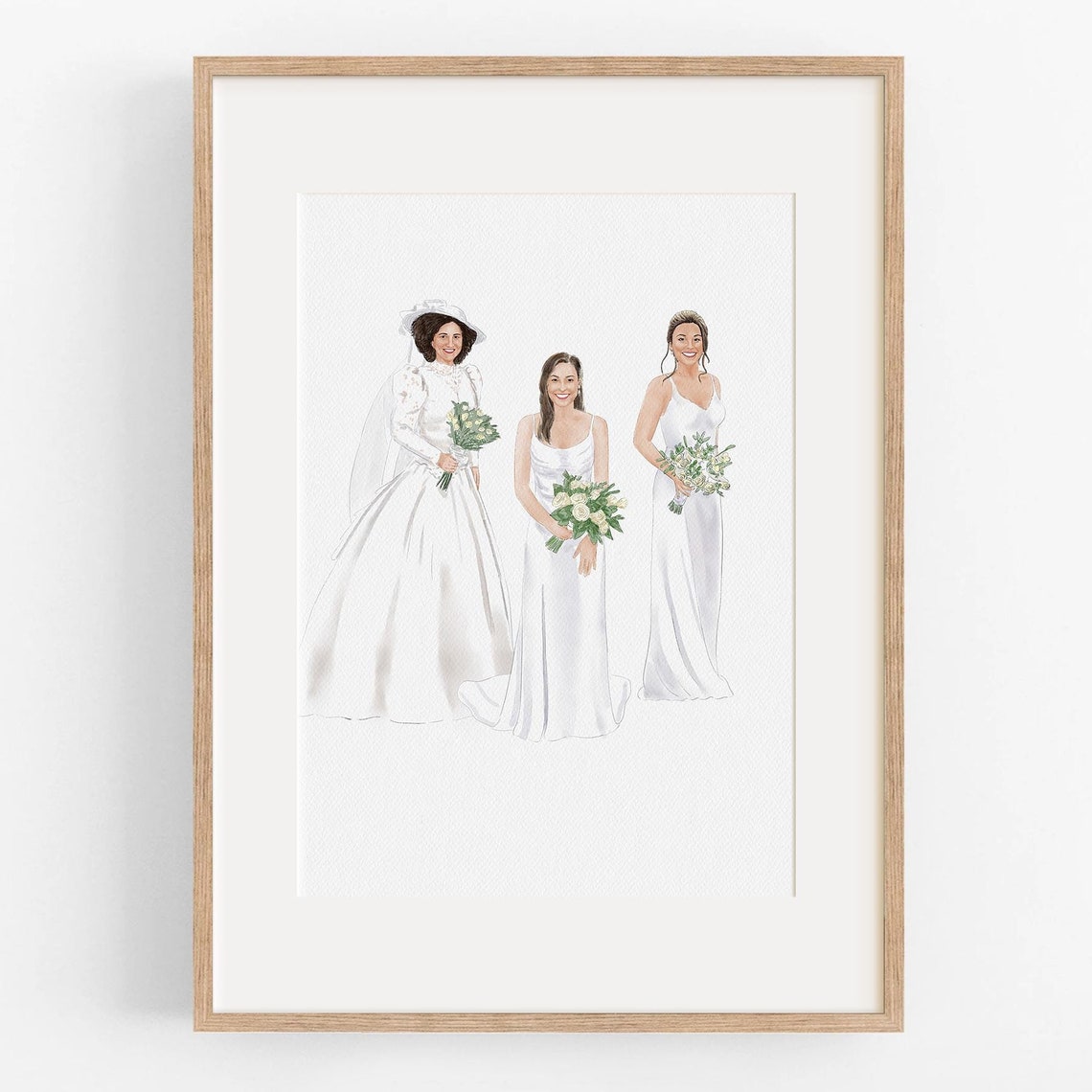 Four Brides Generational Wedding Dress Custom Portrait Poster - Image 4