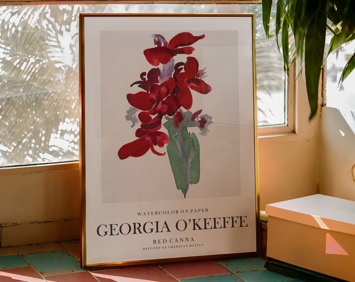 Georgia Okeeffe Exhibition - Floral Watercolor Art Print