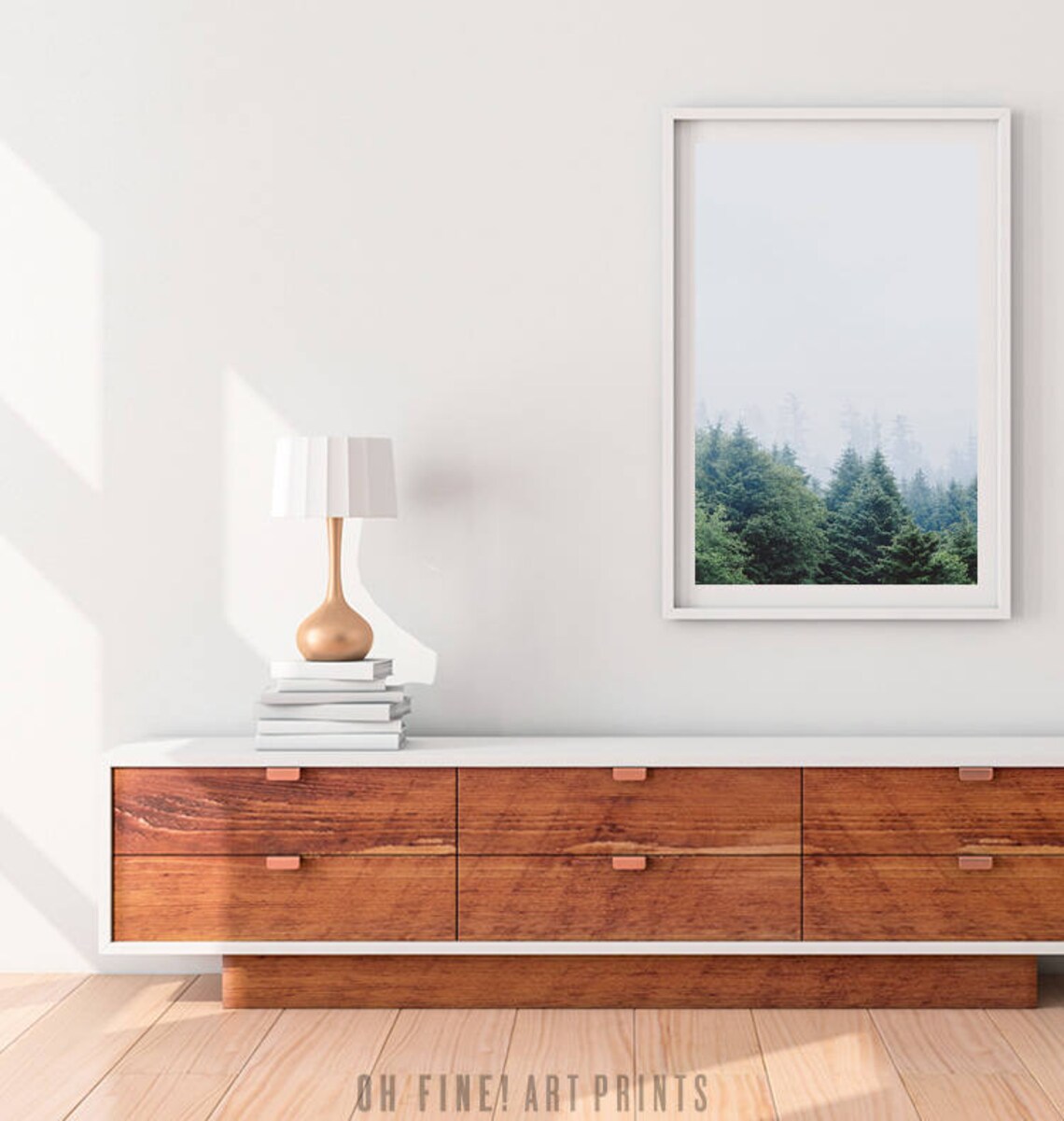 Forest Print Scandinavian Wall Art Nature Photography Modern Minimalist Landscape Print Wall Art Foggy Forest - Image 3