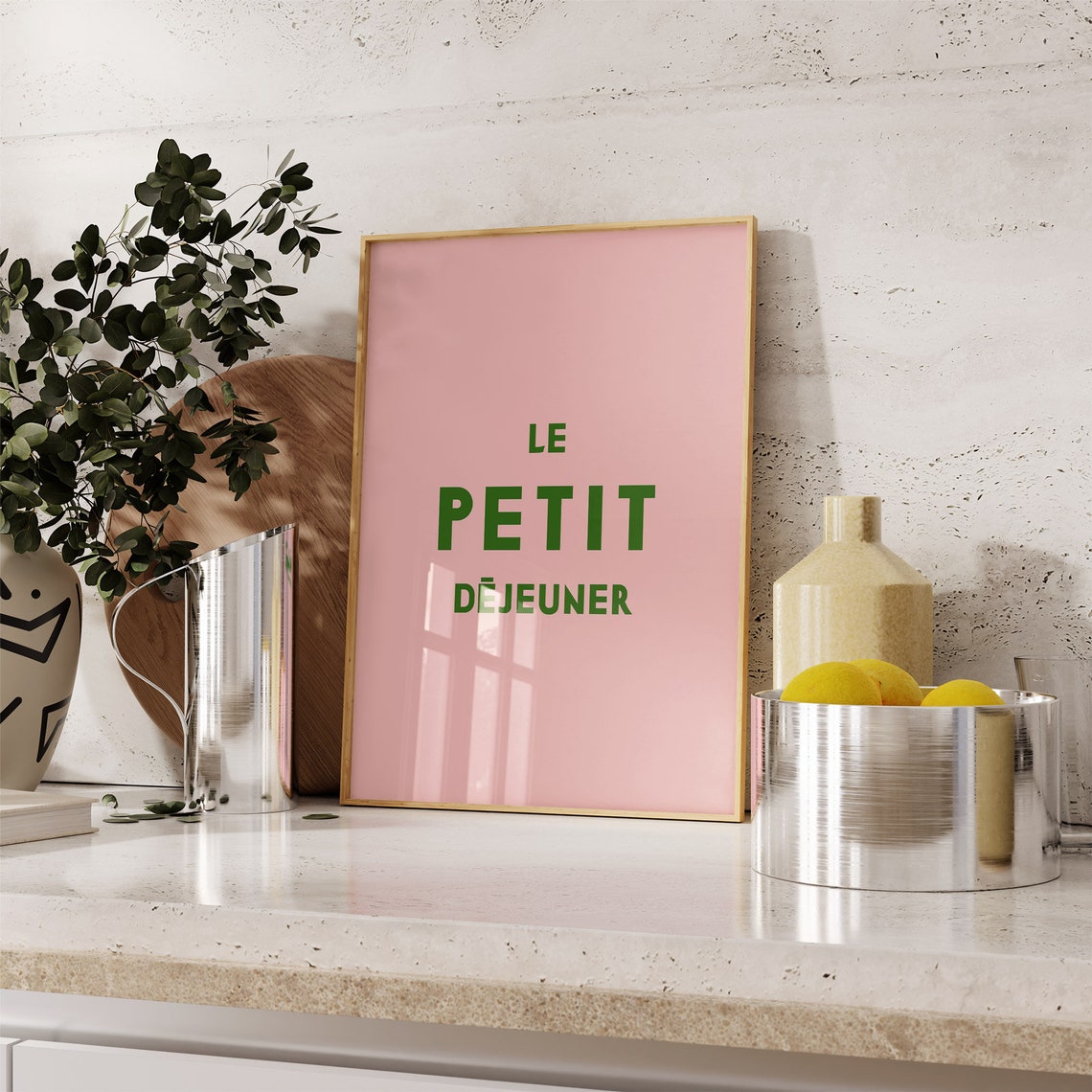 Le Petit Dejeuner French Typography Minimalist Pink Kitchen Poster - Image 3