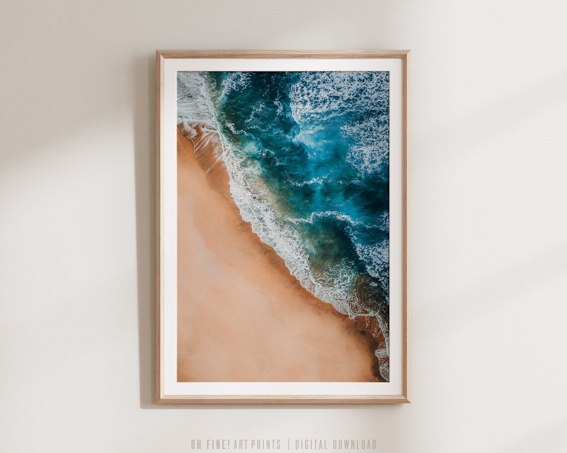 Aerial Ocean Beach Art Print, Coastal Wall Art - Image 3