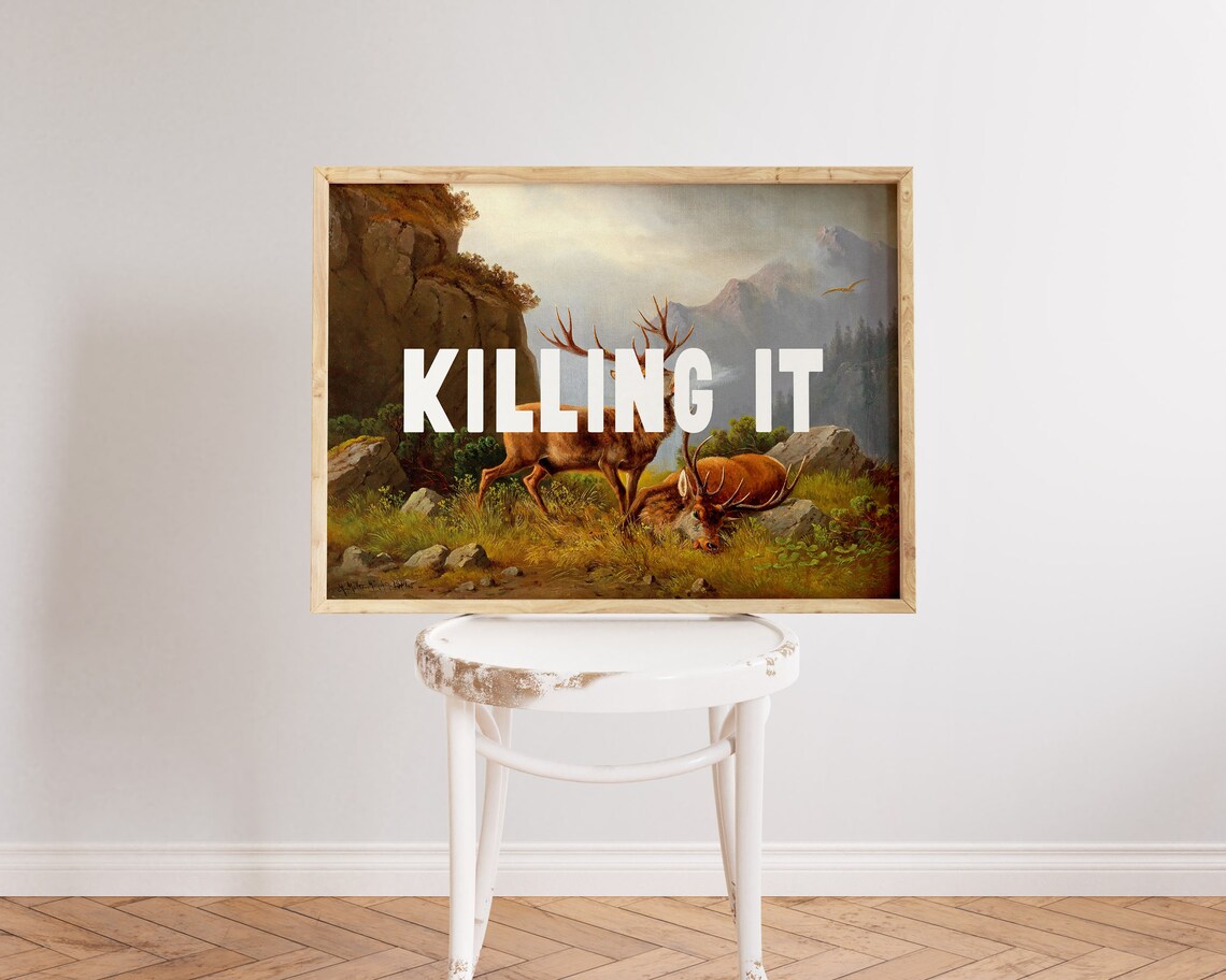 Killing It Motivational Quote Funny Office Decor For Men Wall Art Prints A56 - Image 3