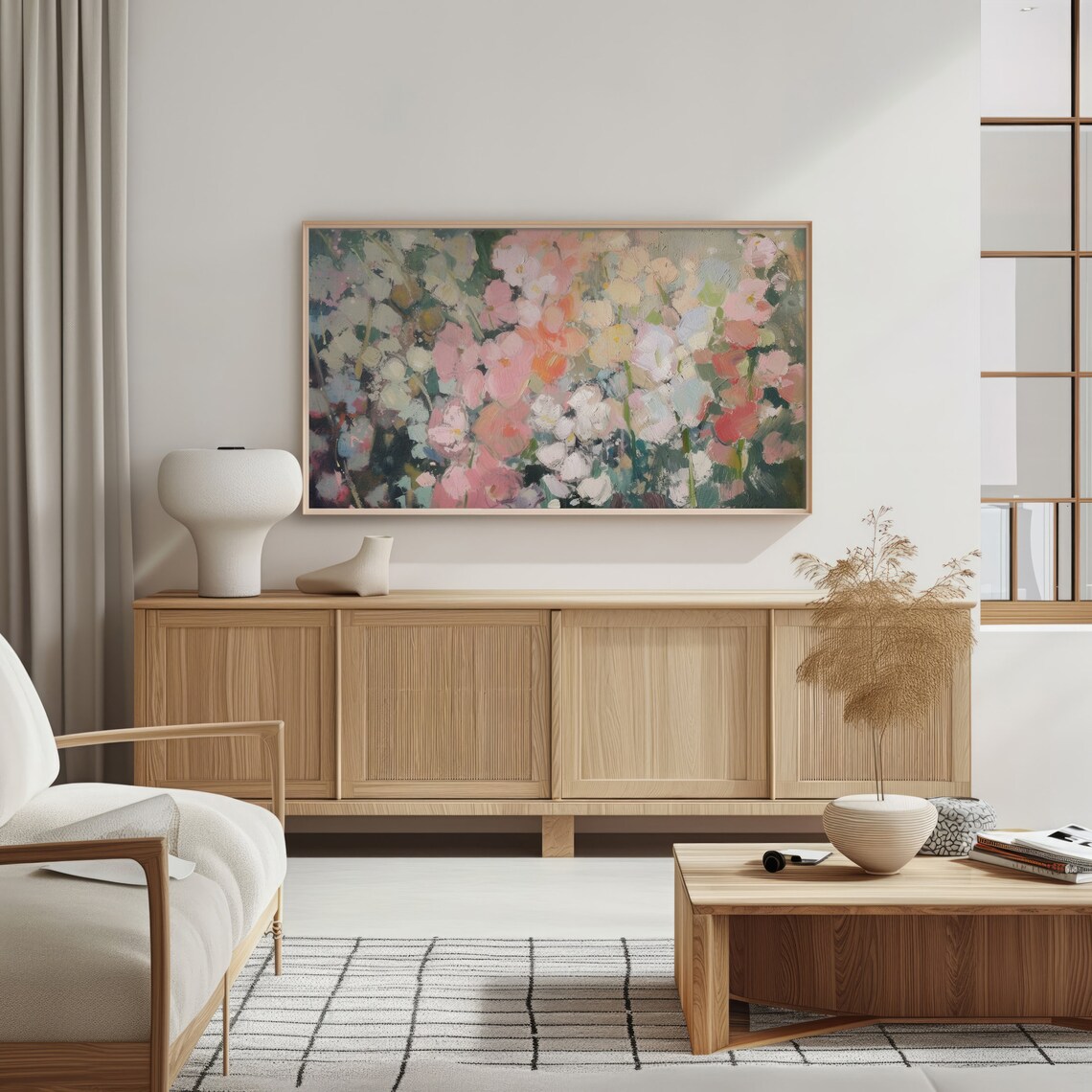 Spring Abstract Floral, Neutral Modern Botanical Art Print - Image 2