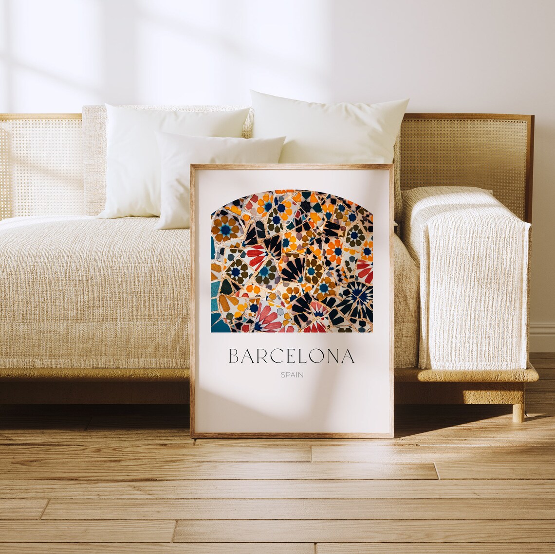Barcelona Tile Pattern Travel Poster, Spain Art Print - Image 4