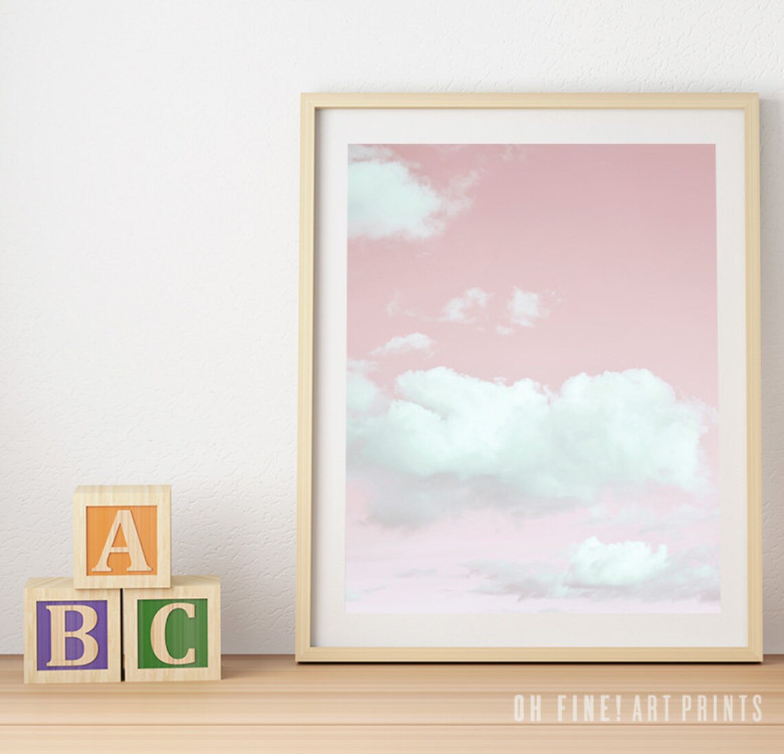 Fluffy Cloud Art Print, Blush Pink Nursery Decor - Image 2