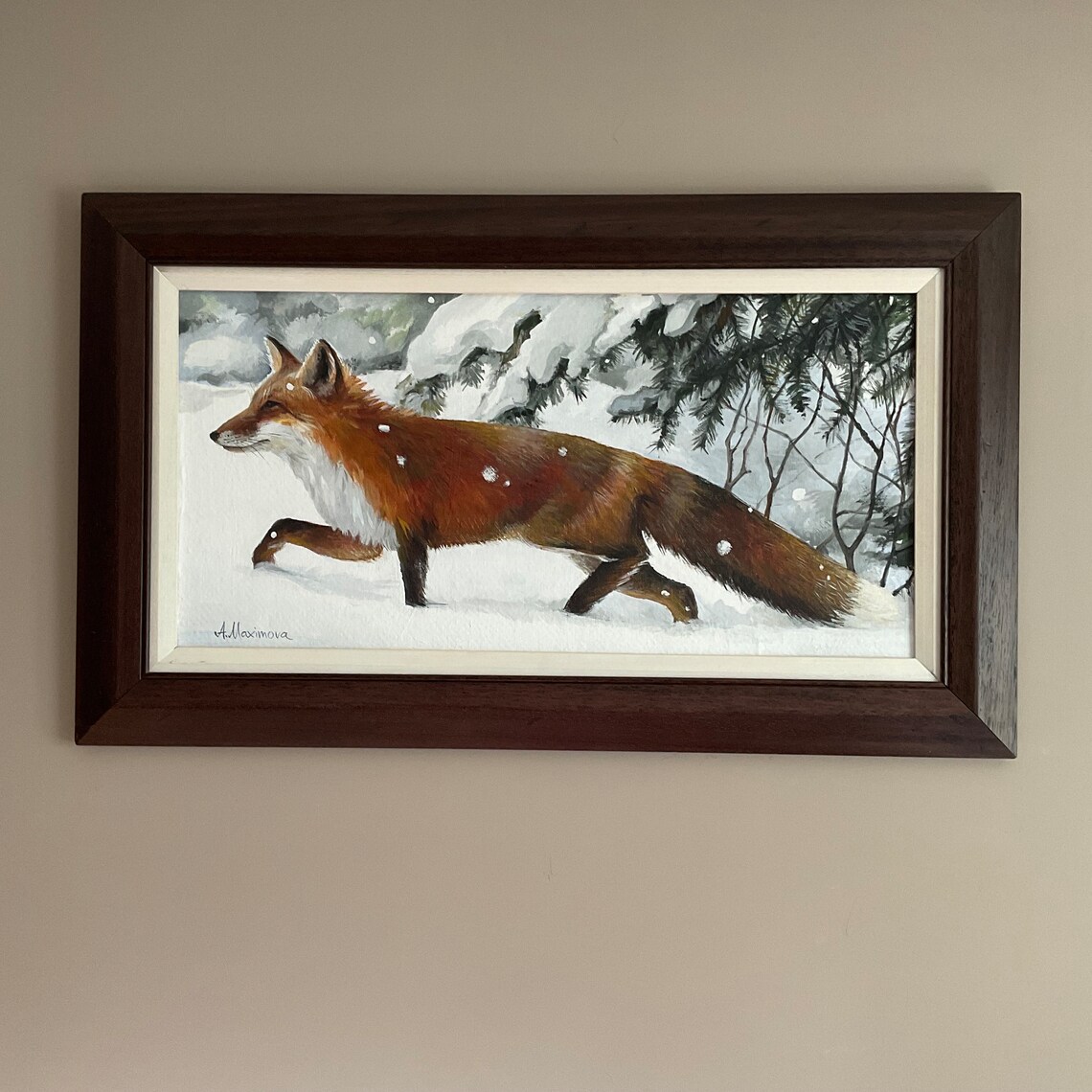 Fox Original Acrylic Painting, Animal Art Print