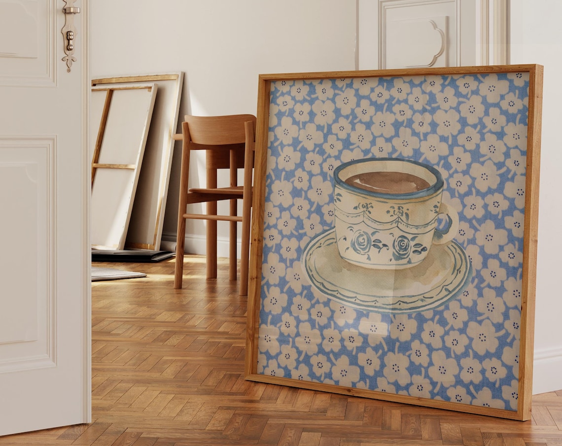 Coffee With Grandma Art Print, Trendy Decor