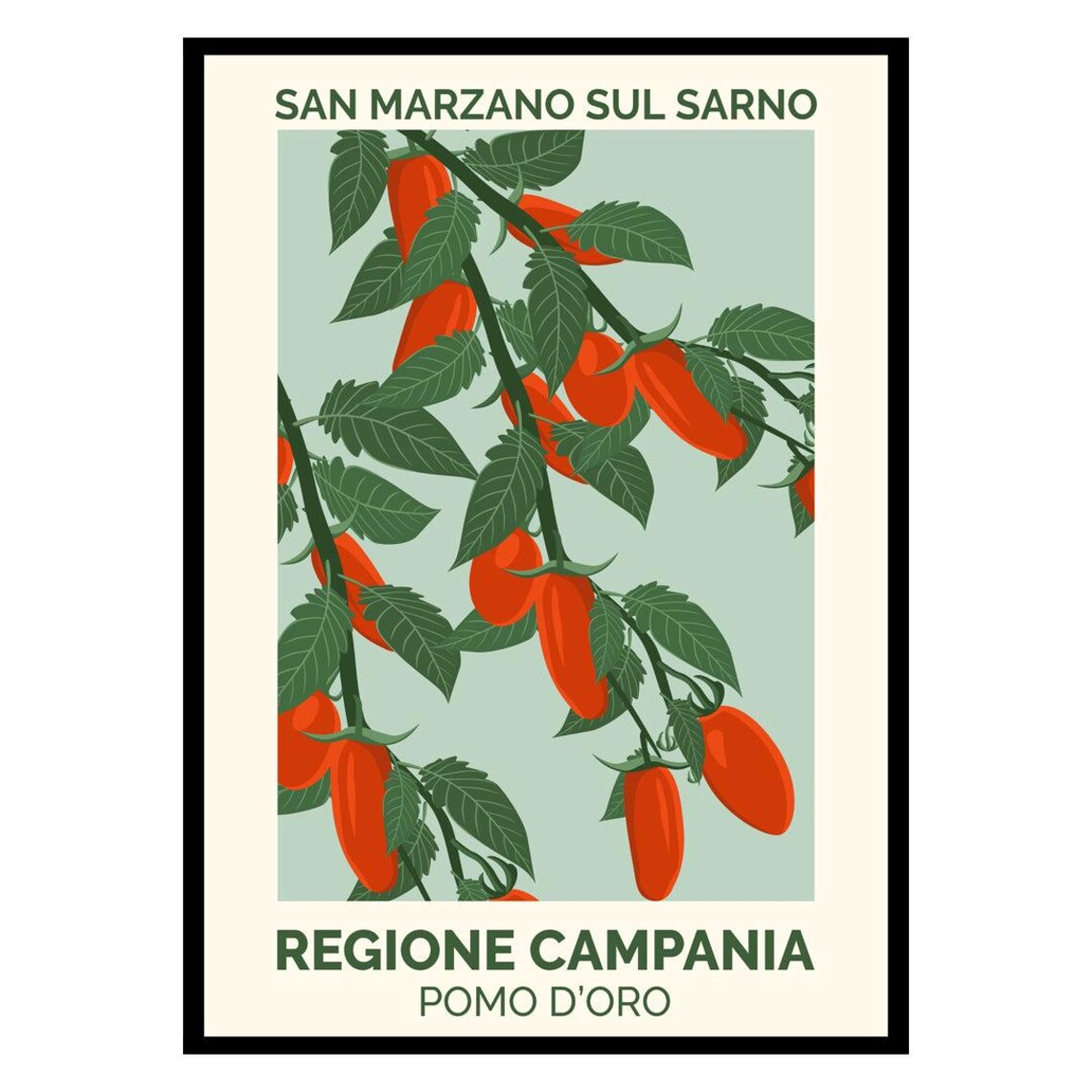 San Marzano Tomatoes Campania Italy Vintage Kitchen Food Poster