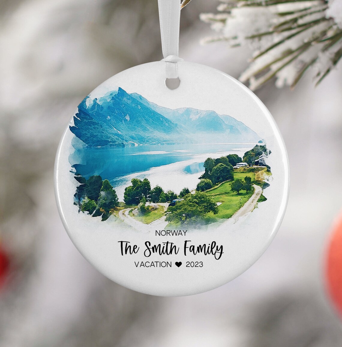Custom Norway Watercolor Travel Souvenir Art Print
