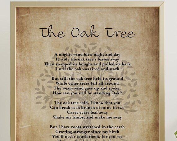 The Oak Tree Poem By Johnny Ray Ryder Jr Art Print