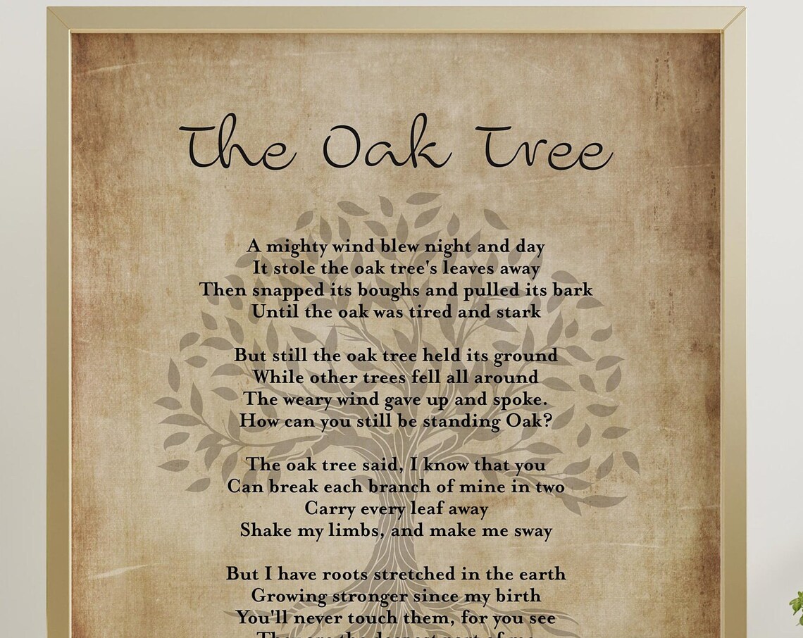 The Oak Tree Poem By Johnny Ray Ryder Jr Art Print