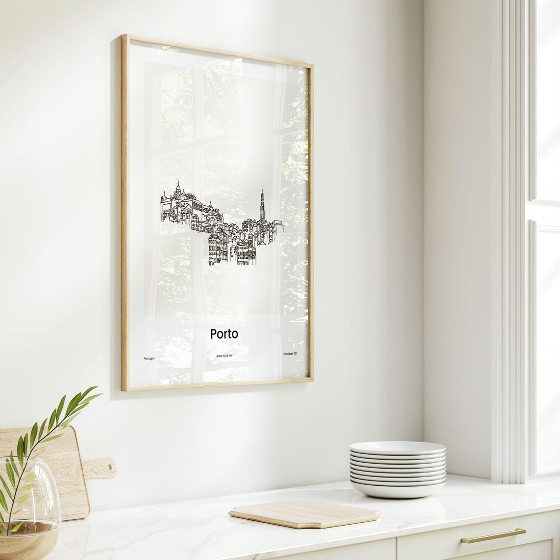 Porto Portugal Minimalist Line Drawing Riverside Old Town Poster - Image 6