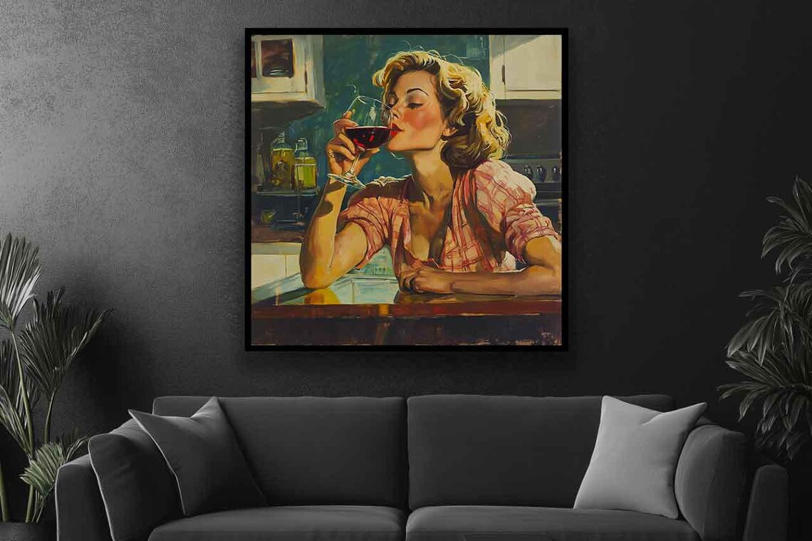 Woman Portrait, Retro Gift for Her Art Print - Image 5