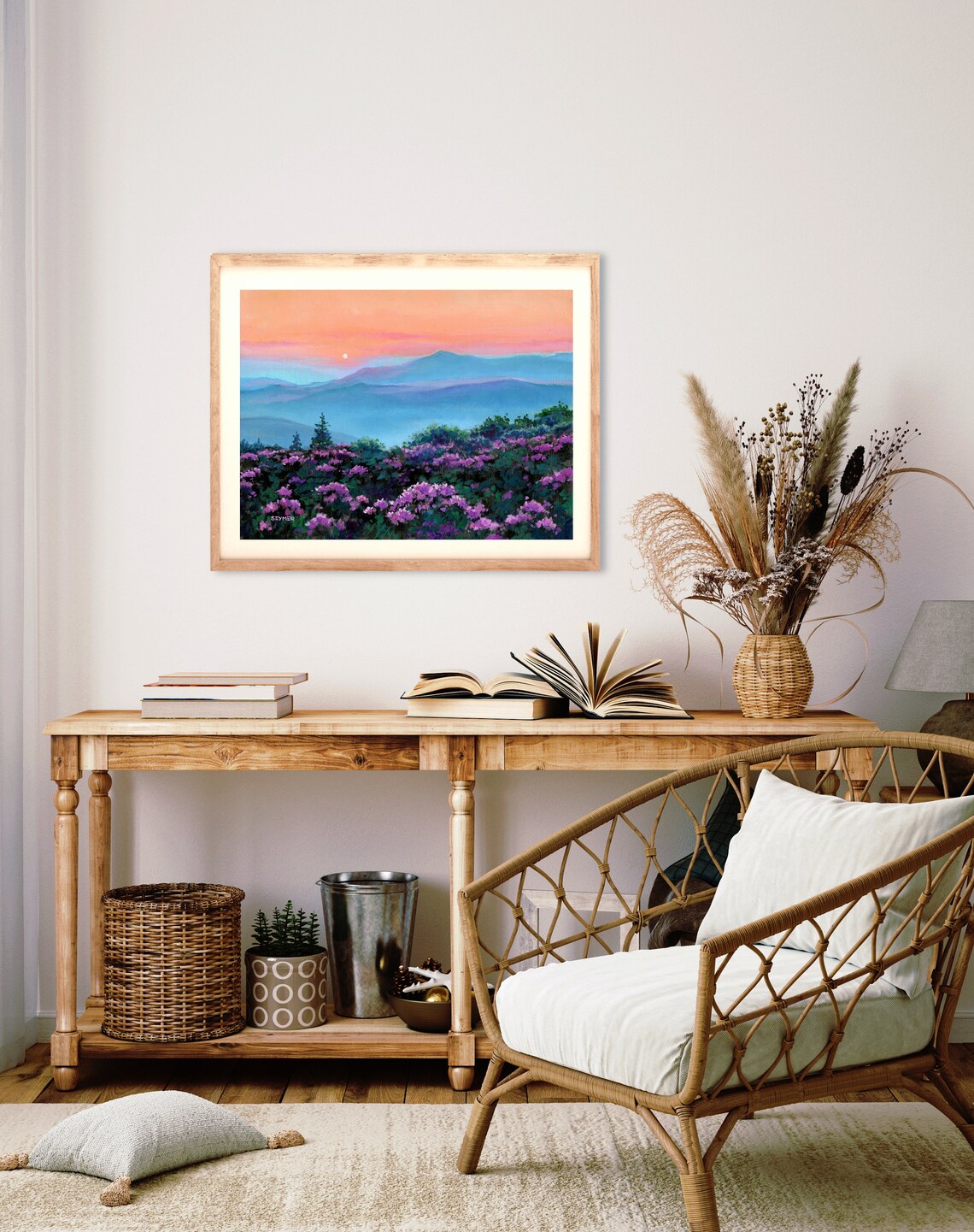 Sunset Mountains Art Print, Blue Ridge Landscape - Image 4