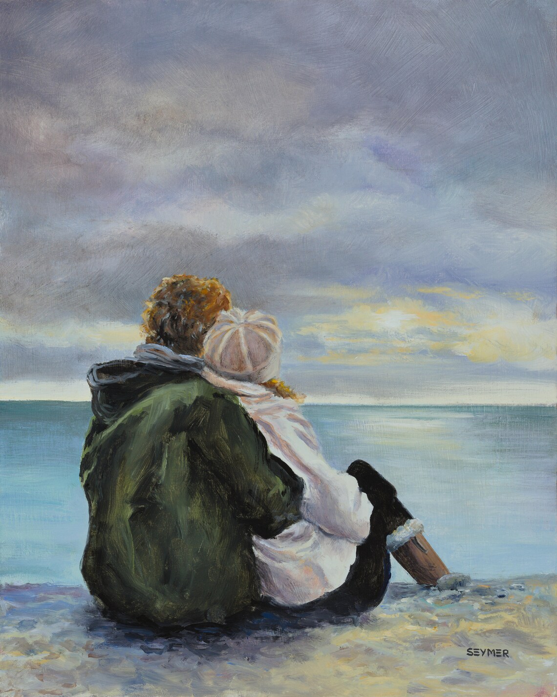 Love Painting Art Print, Romantic Beach Scene - Image 6