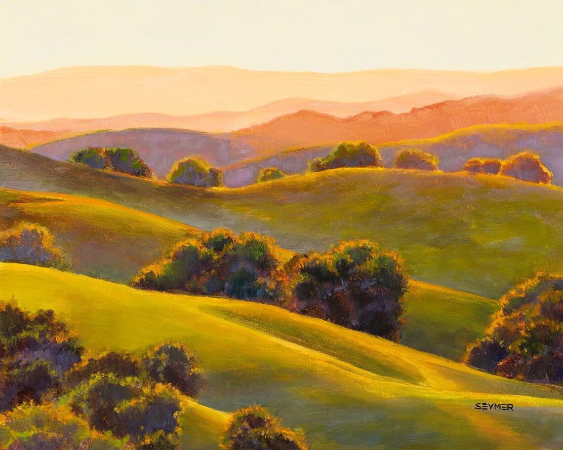 Briones Regional Park Green Hillside Oil Painting