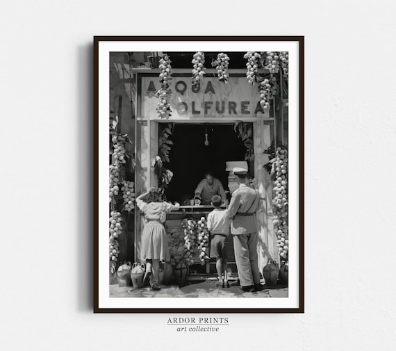 Italian Lemonade Seller, Naples 1940s Vintage Art Print