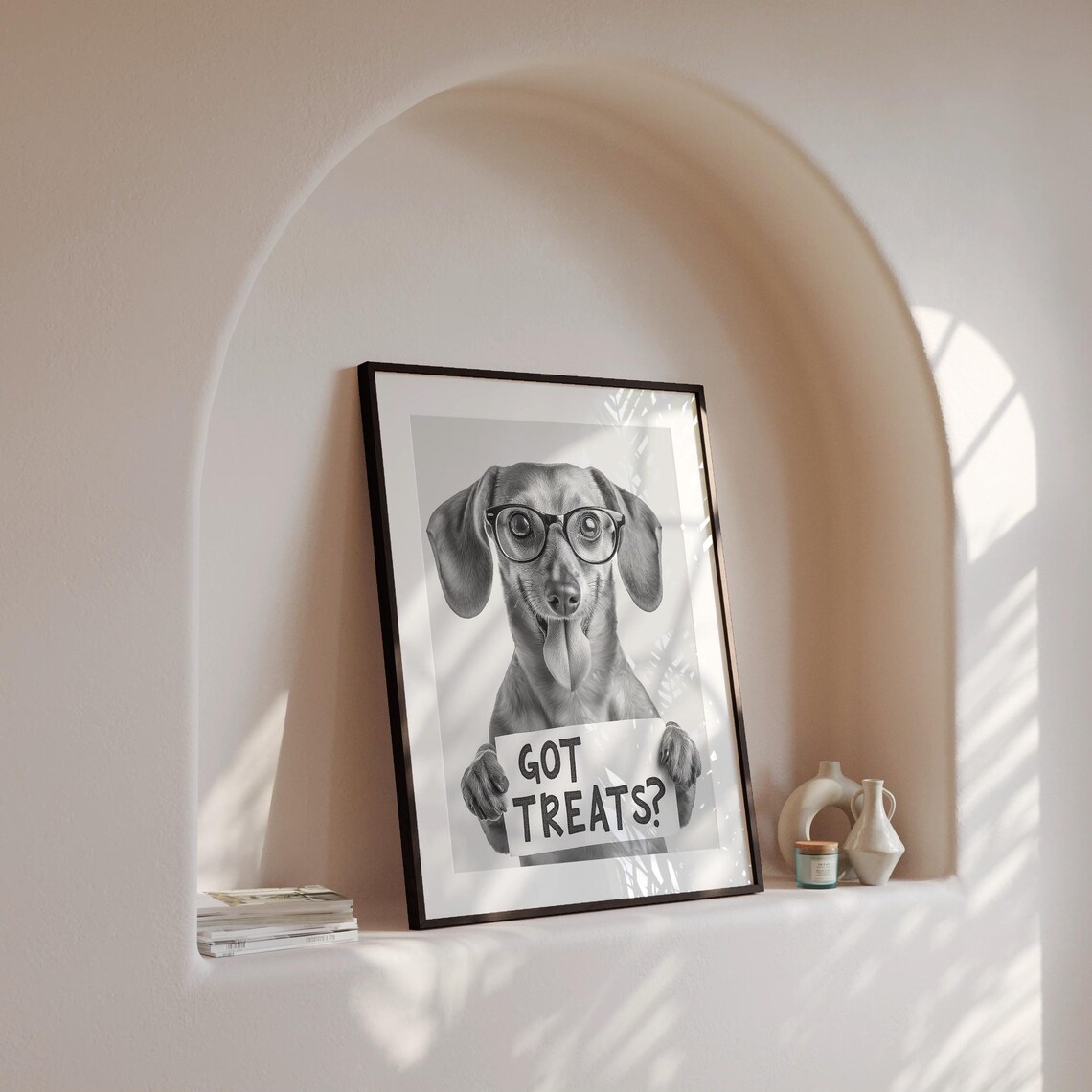 Sweet Dachshund Got Treats Sign With Glasses Funny Dog Wall Art - Image 4