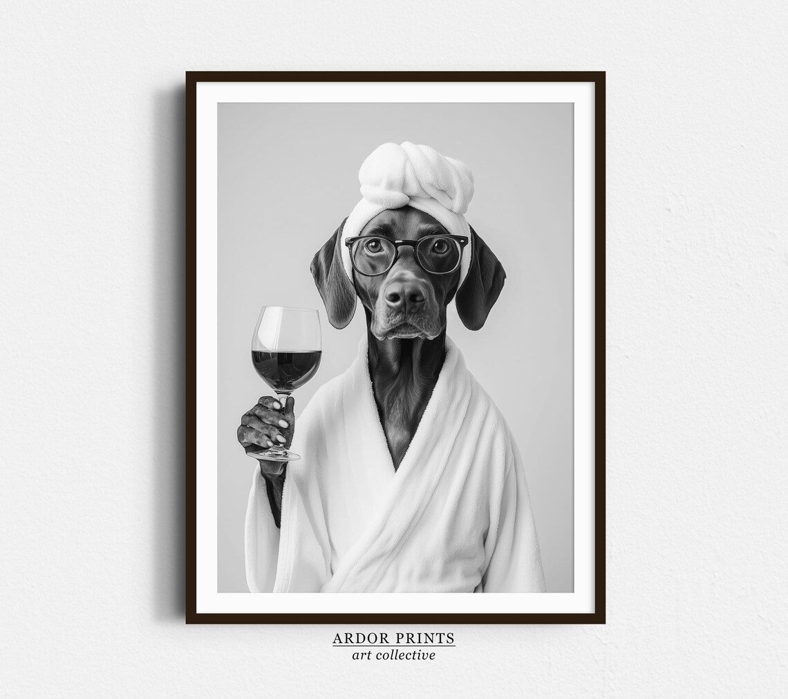 German Shorthaired Pointer Funny Dog Bathroom Art Print