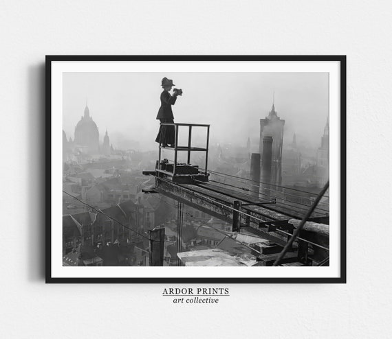 Woman Photographer In Berlin Vintage Cityscape Art Print