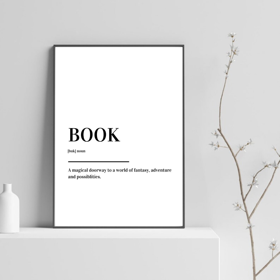 Book Definition Dictionary Poster Gift For Readers Who Love Fantasy Worlds