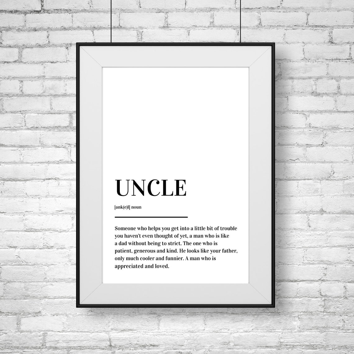 Uncle Definition Funny Gift Appreciation Minimalist Typography Poster - Image 2