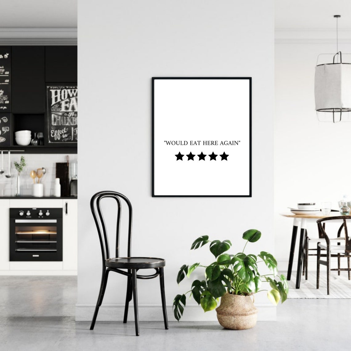 Would Eat Here Again Five Star Kitchen Review Funny Typography Poster - Image 4