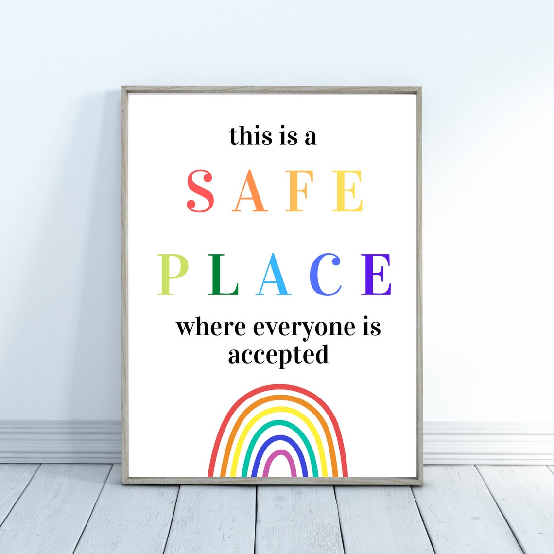 This Is a Safe Place Rainbow Pride Inclusive Classroom Kindness Poster - Image 6