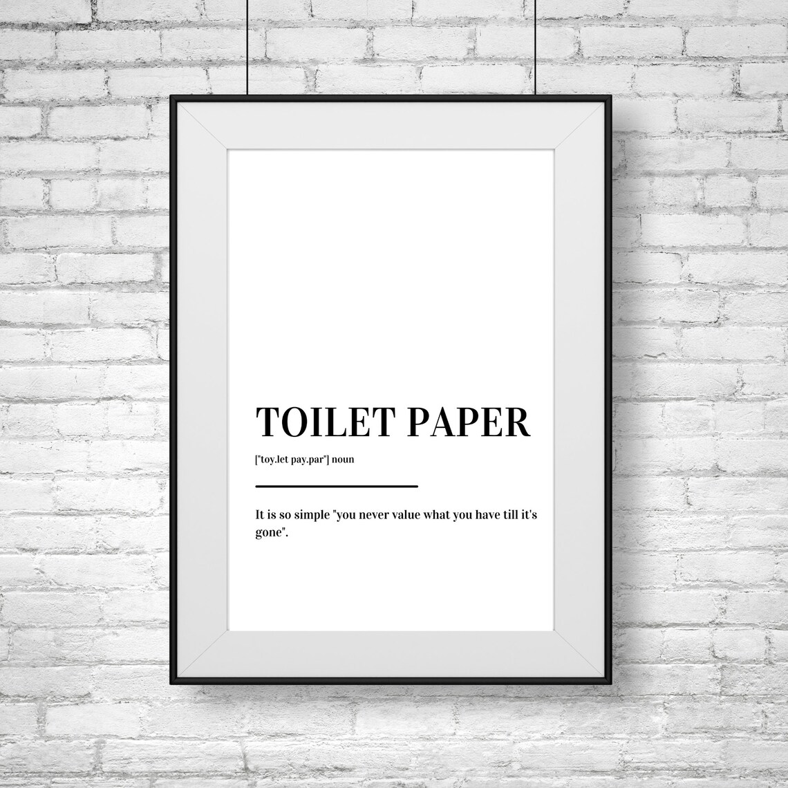 Toilet Paper Definition Funny Bathroom Humor Minimalist Poster - Image 2