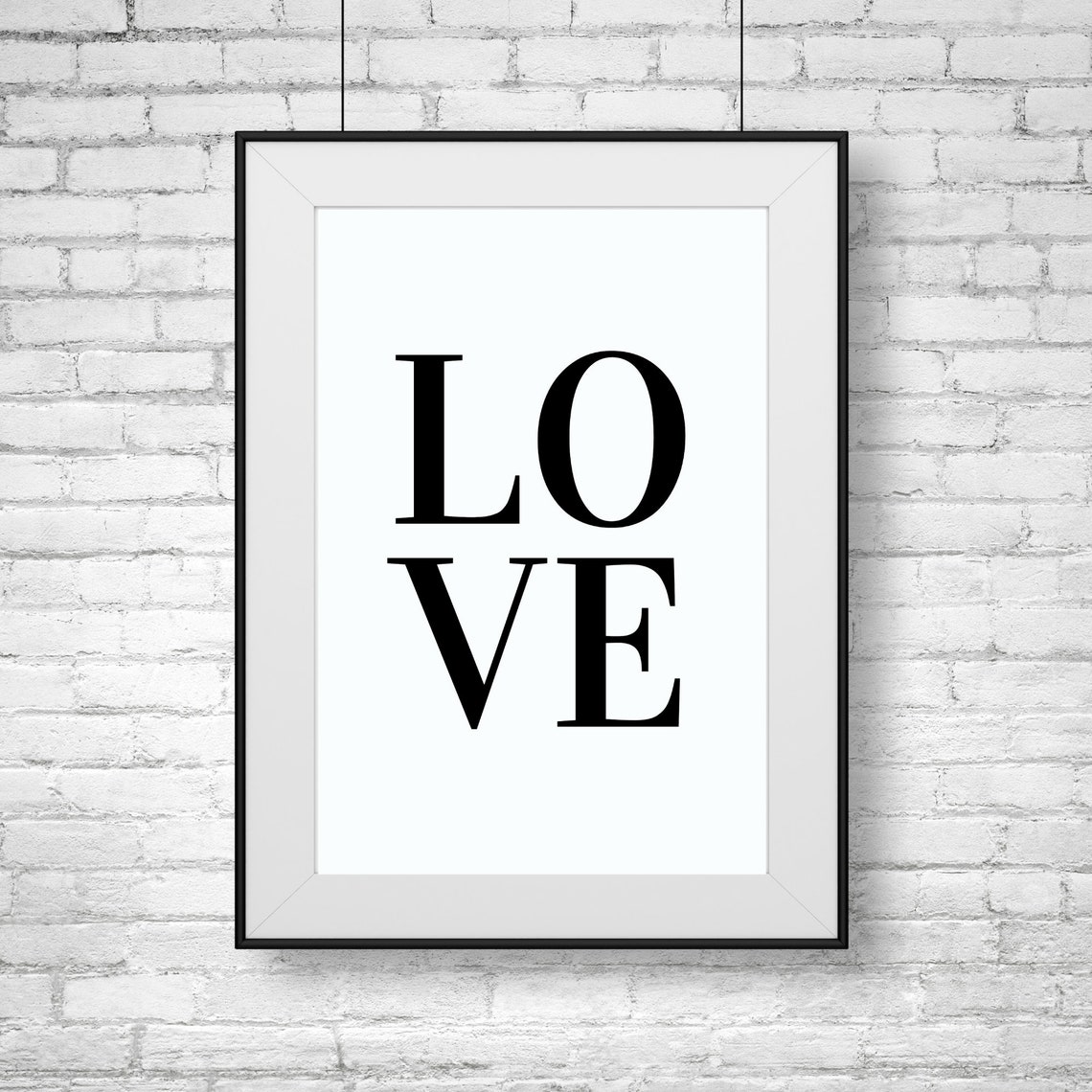 Love Bold Serif Typography Minimalist Black White Modern Poster - Image 2