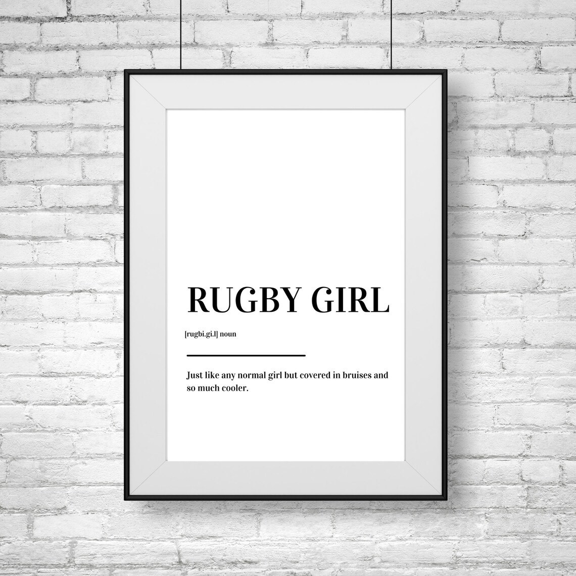 Rugby Girl Definition Funny Female Rugby Player Quote Poster - Image 2