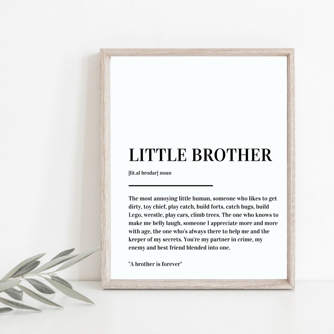 Little Brother Definition Funny Sibling Gift Minimalist Poster - Image 3